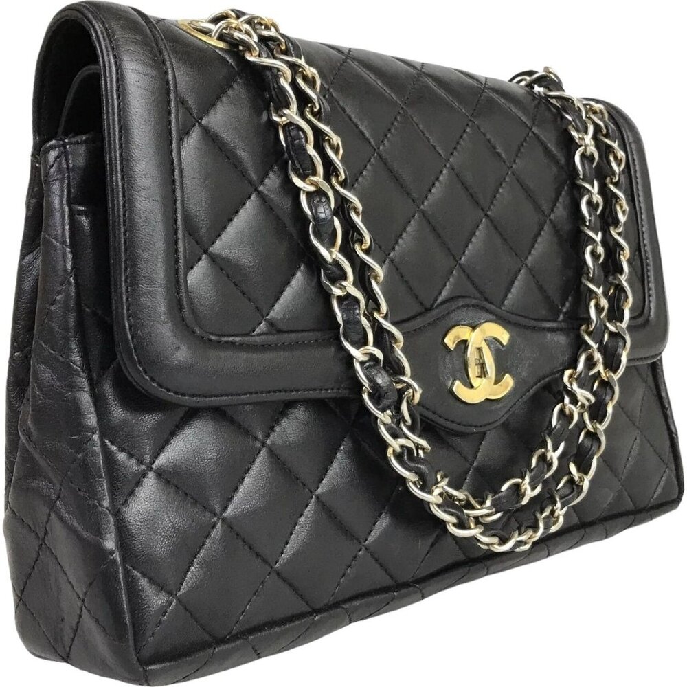 3481160AH (S6) Chanel Shoulder Bag Diana Matelasse CC Logo Black Leather - Picture 4 of 13